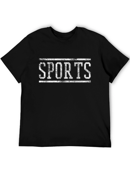 Sports Graphic Print Black T-Shirt