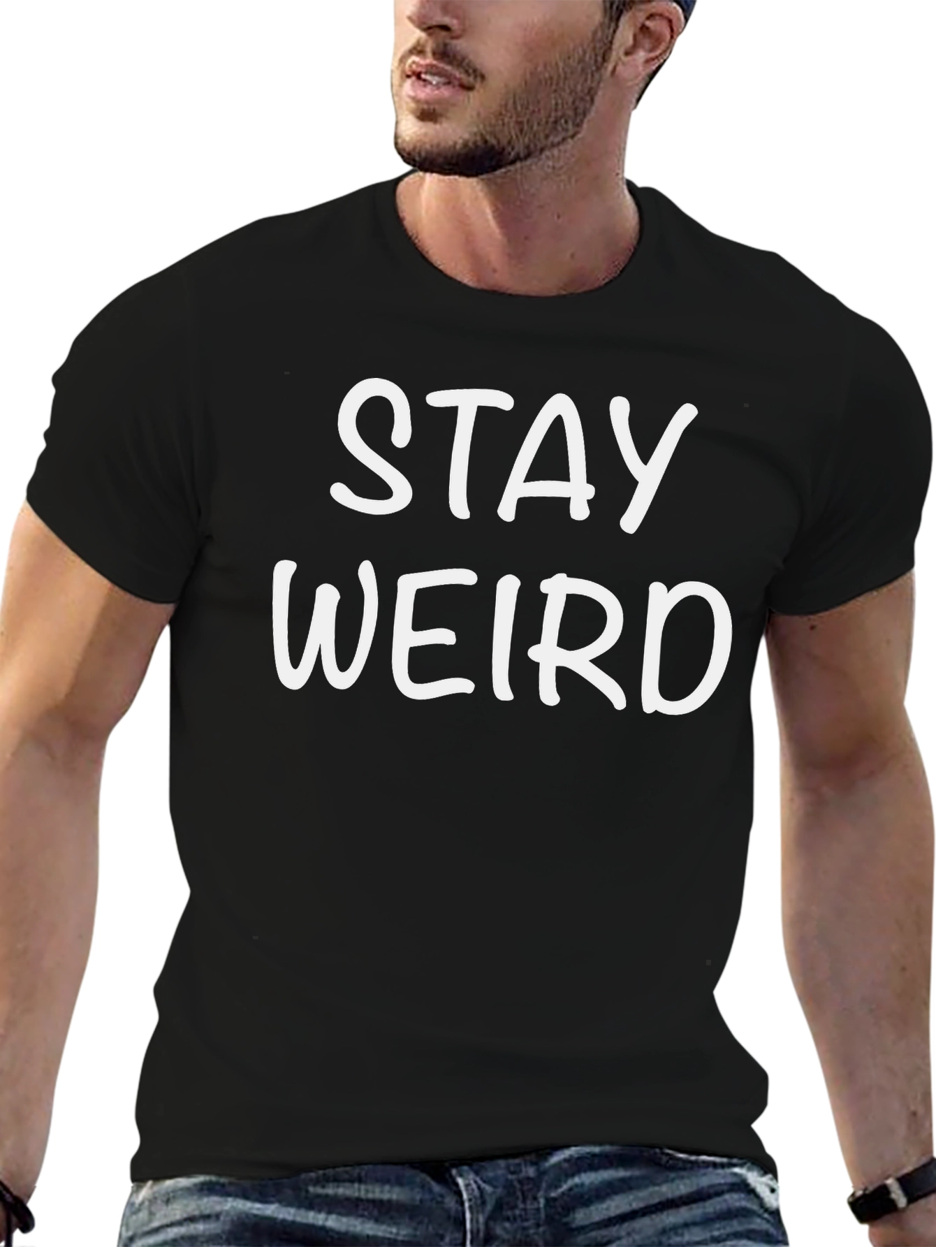 Stay Weird Graphic Tee - Mens Black T-Shirt