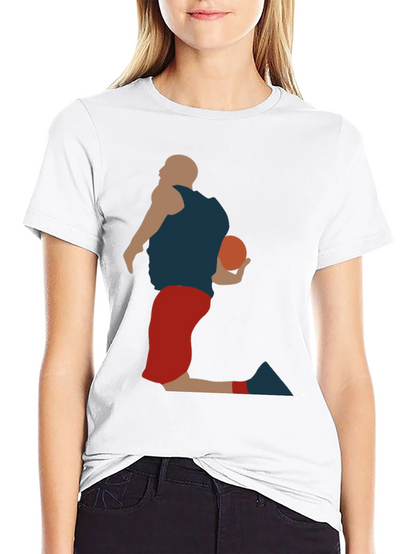 Basketball Player Silhouette Graphic Tee - Black