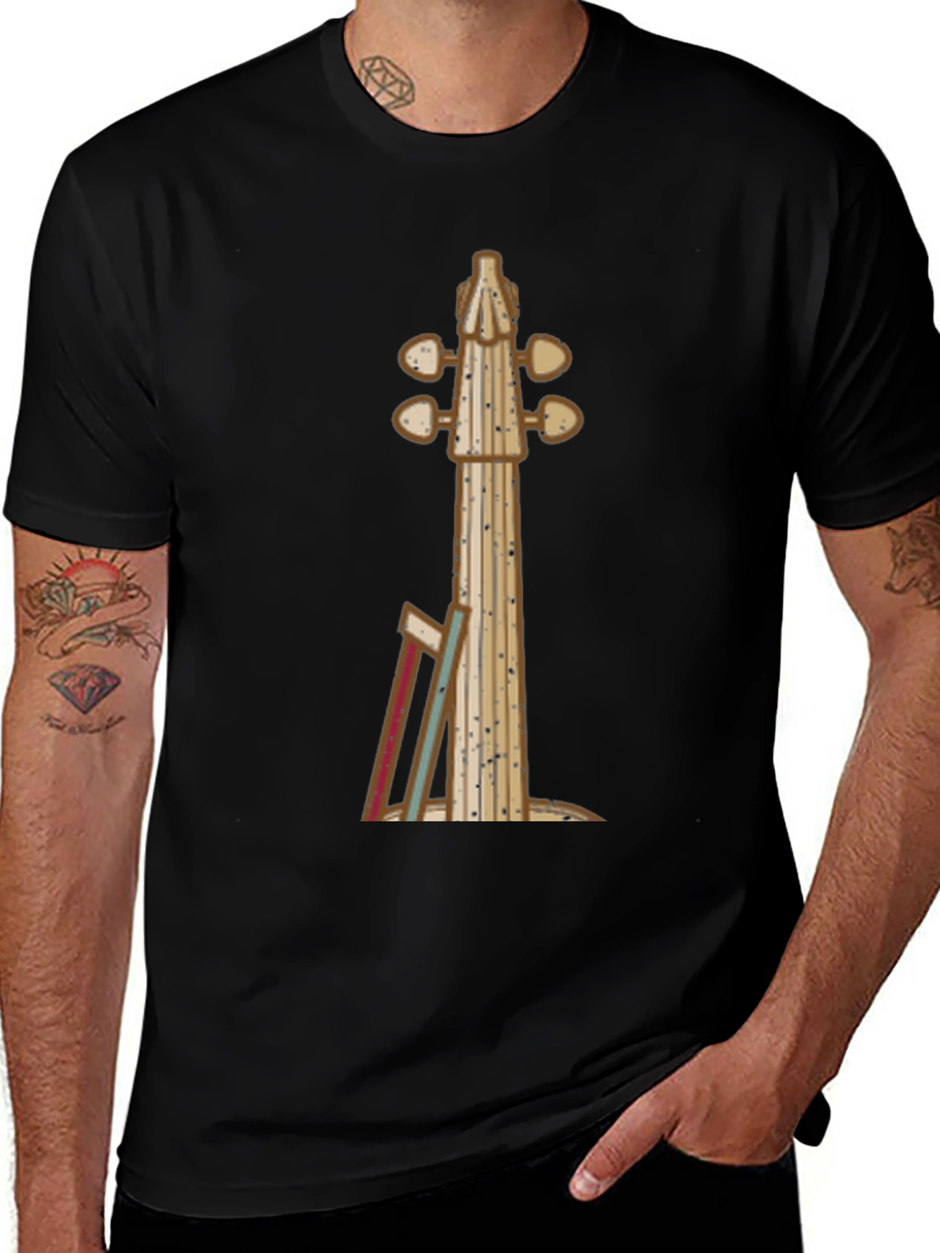 Violin Neck Graphic Tee