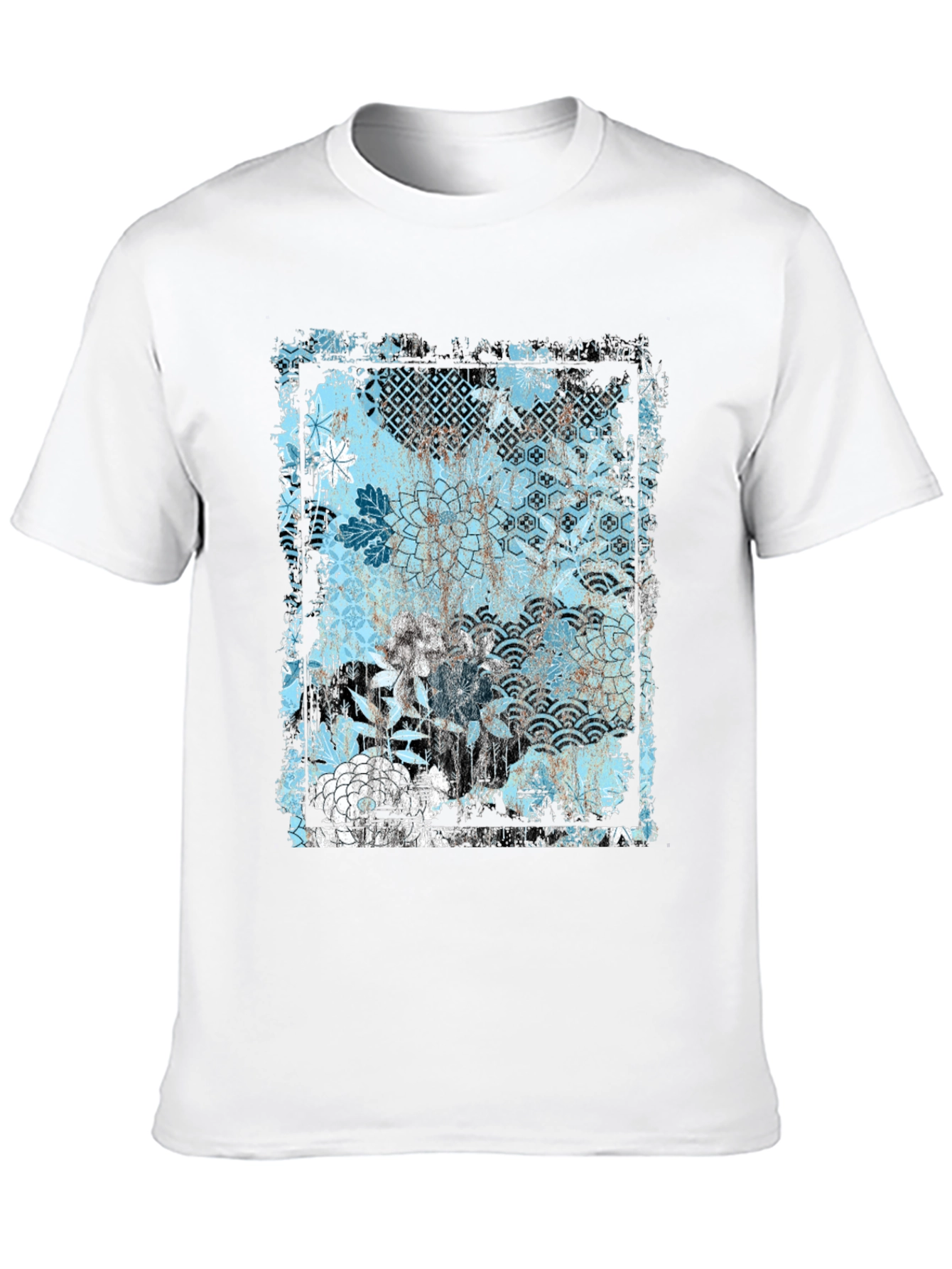 Trendy Floral Graphic Print Black T-Shirt