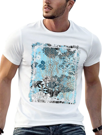 Trendy Floral Graphic Print Black T-Shirt