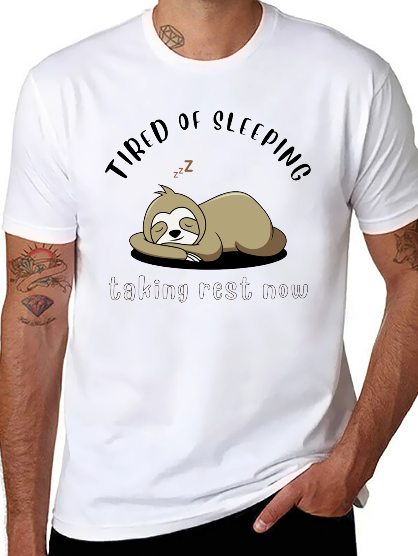 Tired of Sleeping Sloth T-Shirt - Taking Rest Now!