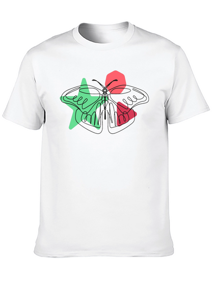 Abstract Geometric Graphic Print Black T-Shirt