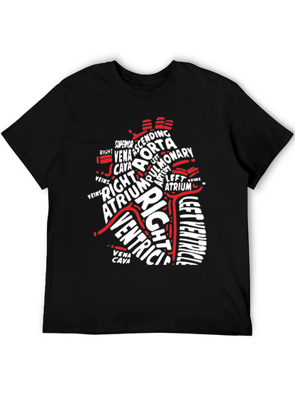 Anatomical Heart Typography Graphic T-Shirt