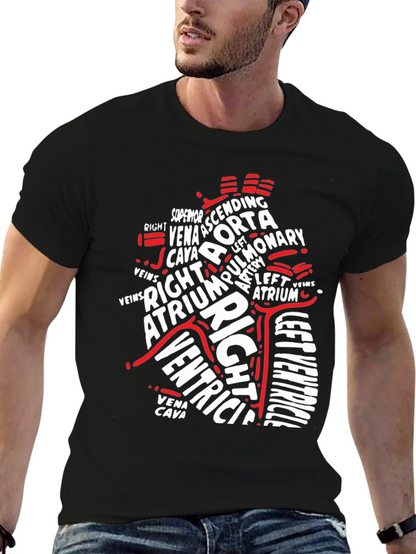 Anatomical Heart Typography Graphic T-Shirt