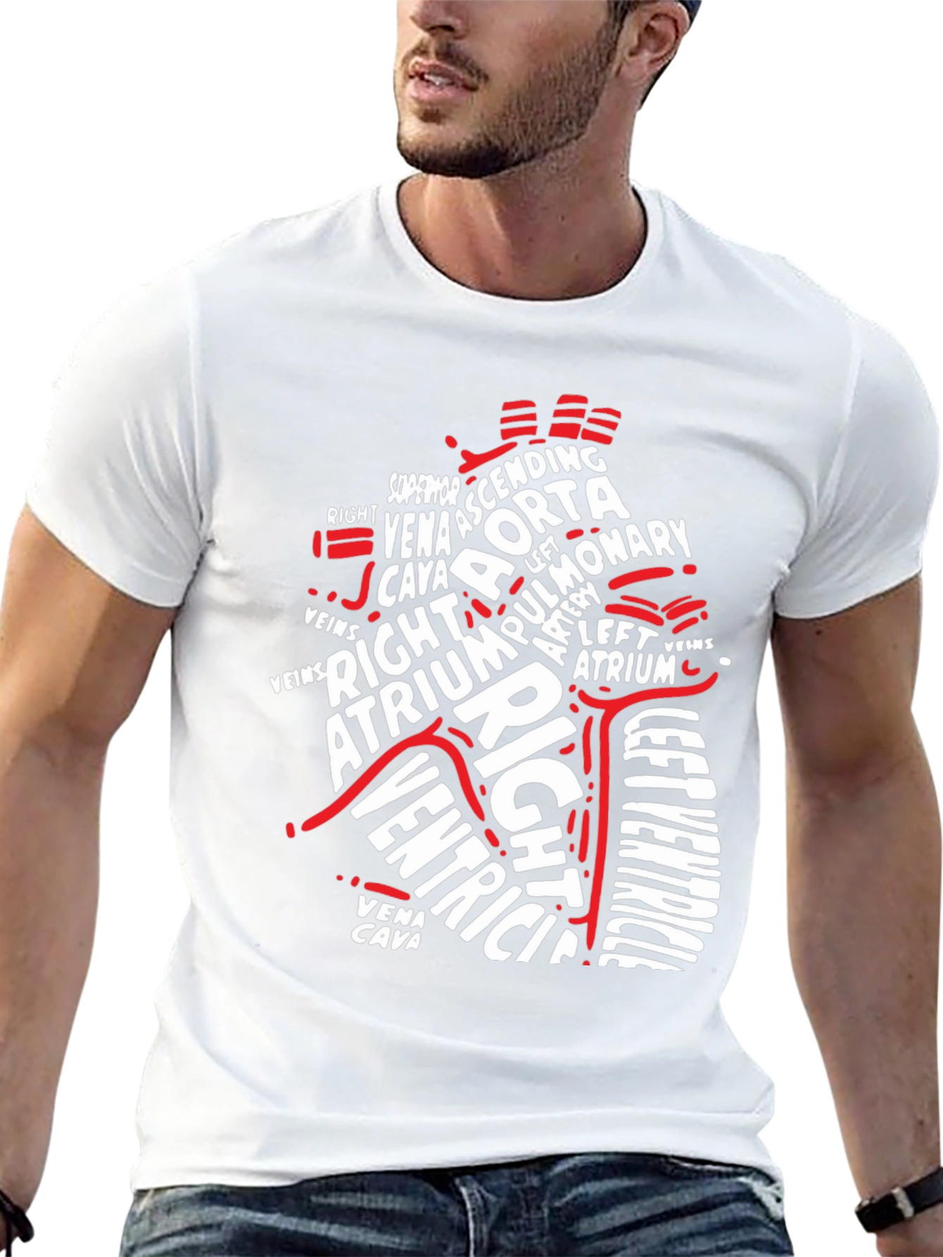 Anatomical Heart Typography Graphic T-Shirt