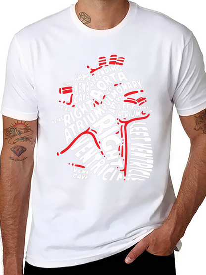 Anatomical Heart Typography Graphic T-Shirt