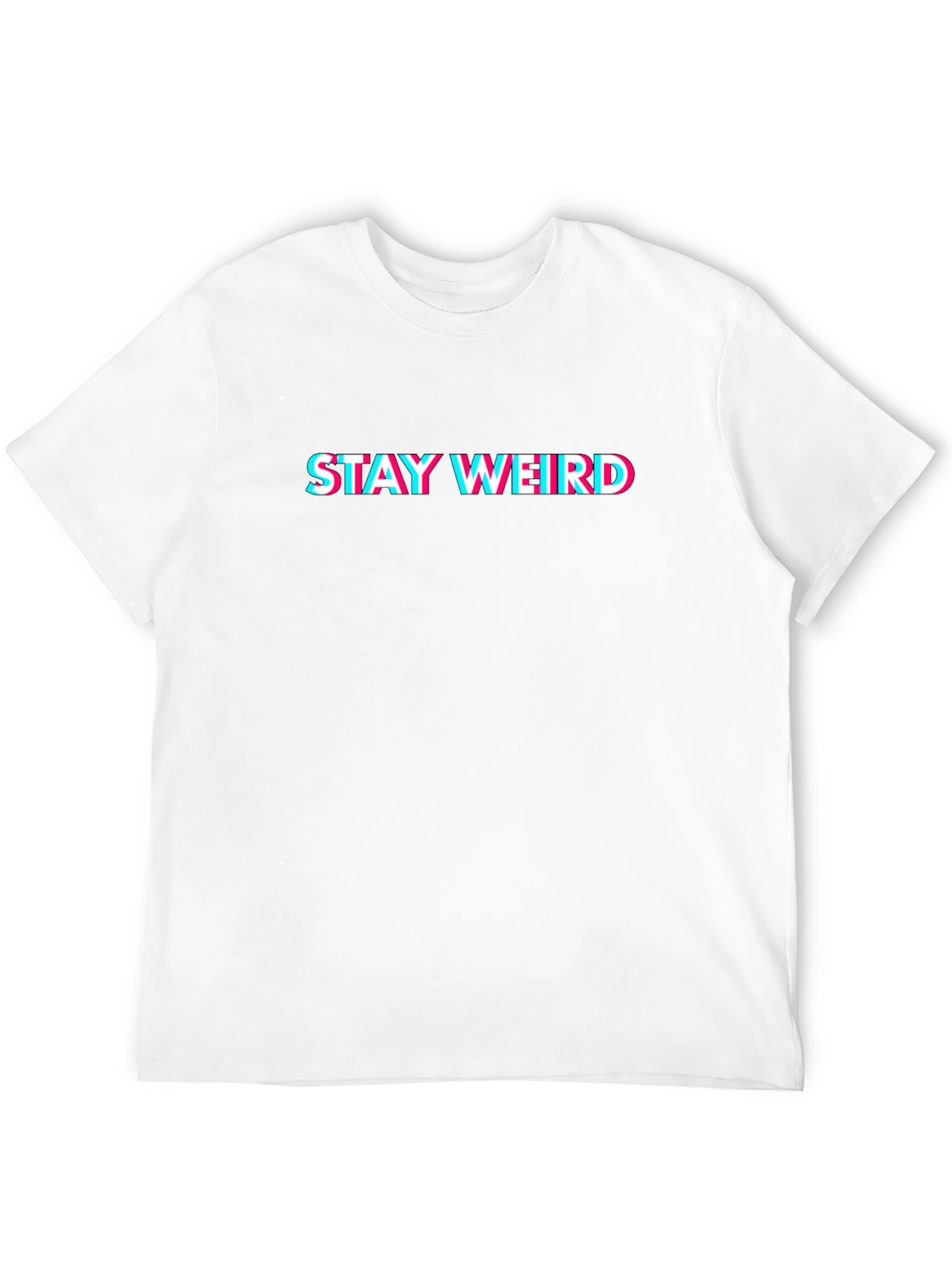 Stay Weird Graphic Tee - Black Cotton Crew Neck
