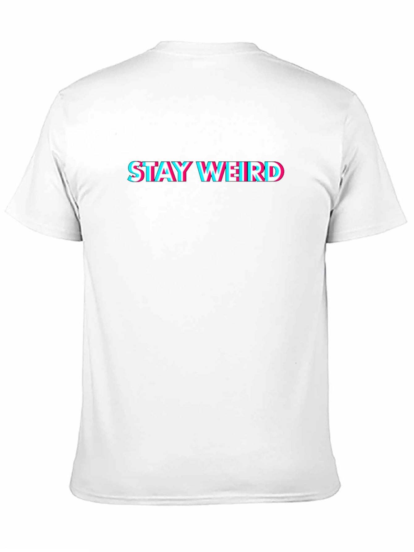 Stay Weird Graphic Tee - Black Cotton Crew Neck