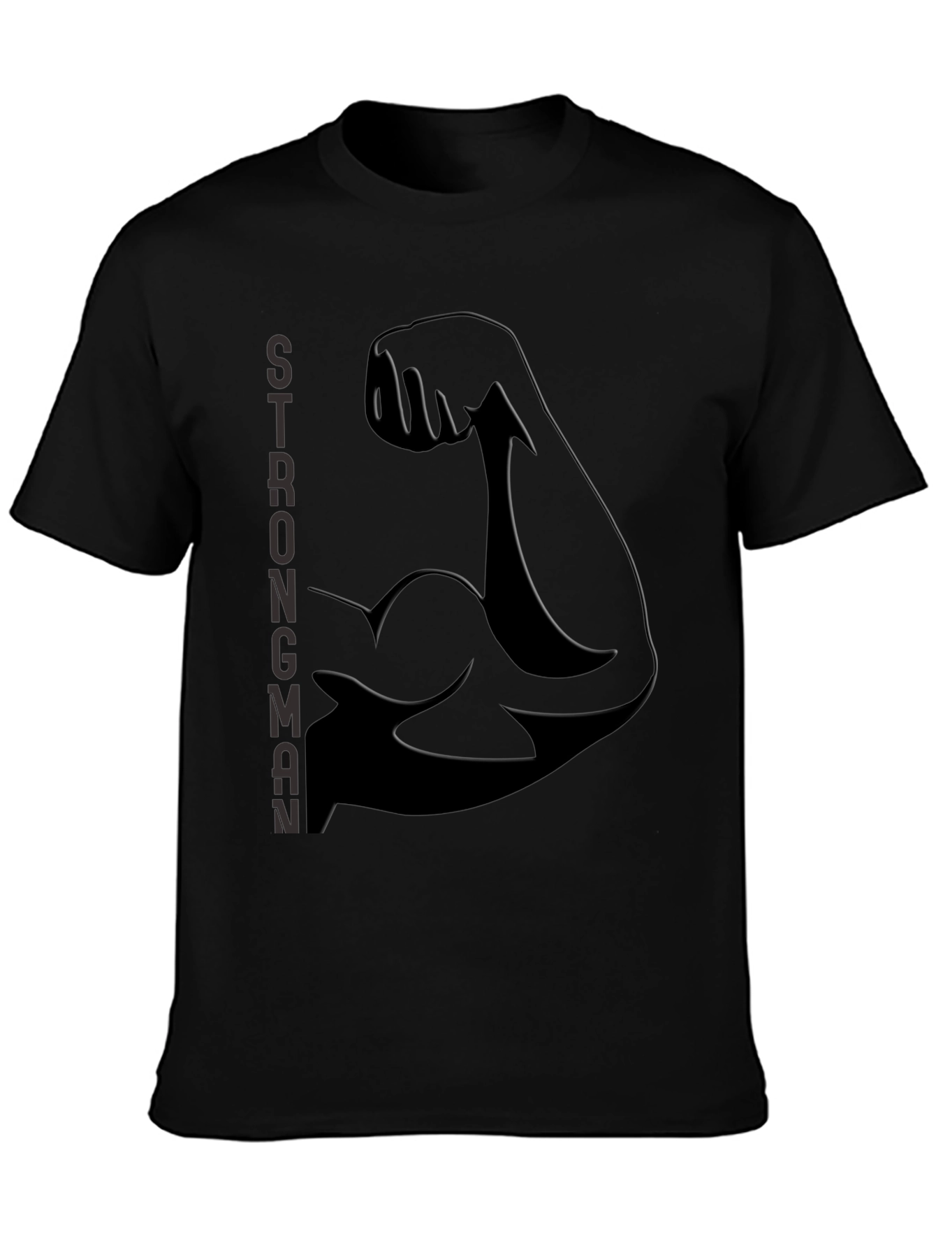 Strongman Flex Bicep Graphic Tee - Black