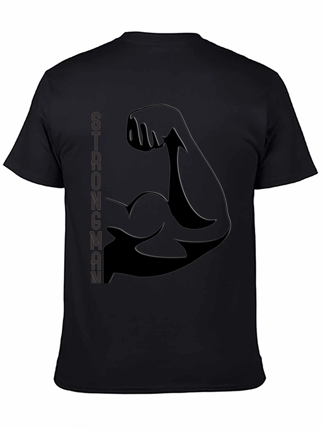 Strongman Flex Bicep Graphic Tee - Black