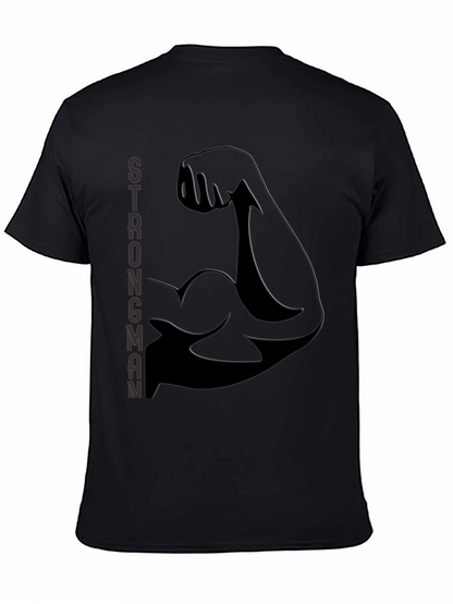 Strongman Flex Bicep Graphic Tee - Black