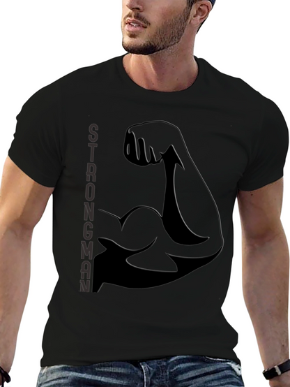 Strongman Flex Bicep Graphic Tee - Black