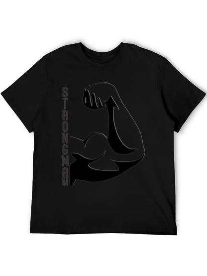 Strongman Flex Bicep Graphic Tee - Black