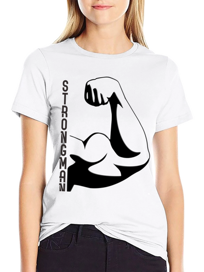 Strongman Flex Bicep Graphic Tee - Black