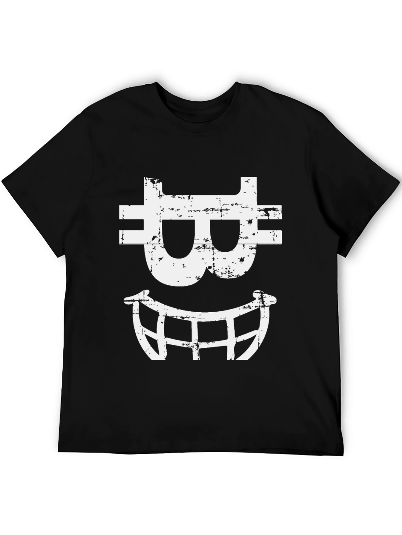 Bitcoin Smile Graphic Tee - Black Cotton Blend