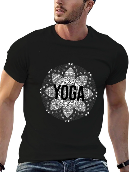Yoga Mandala Graphic Tee - Black