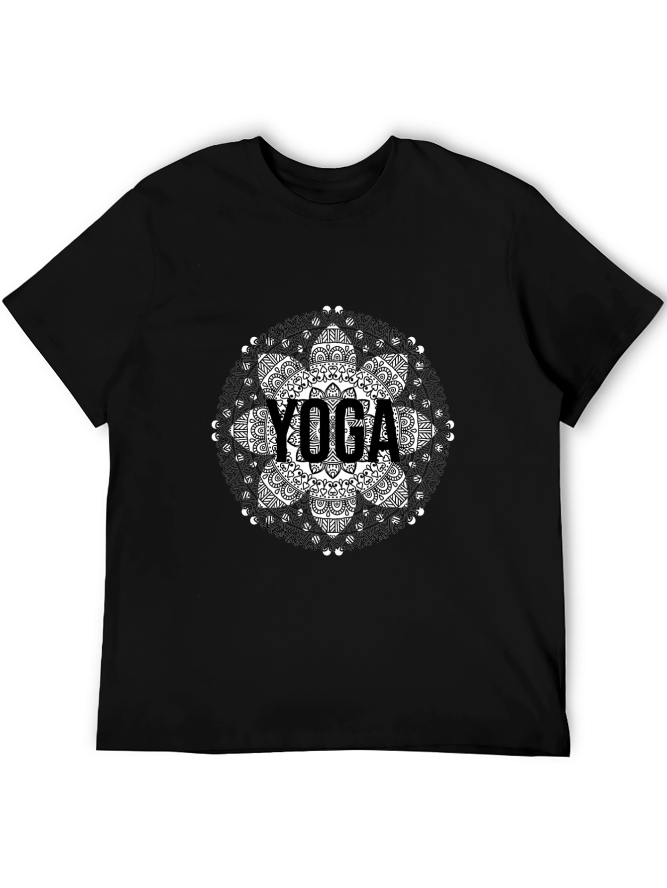 Yoga Mandala Graphic Tee - Black