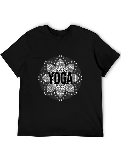 Yoga Mandala Graphic Tee - Black