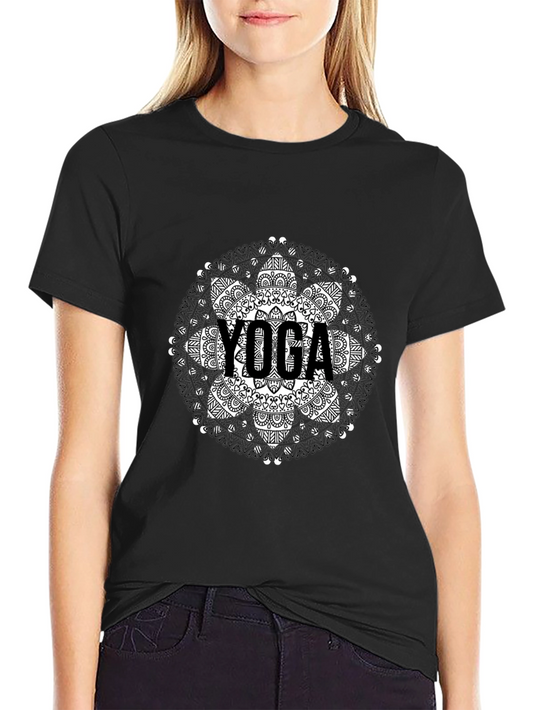 Yoga Mandala Graphic Tee - Black