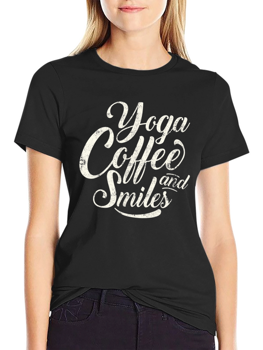 Yoga Coffee Smiles Graphic Tee