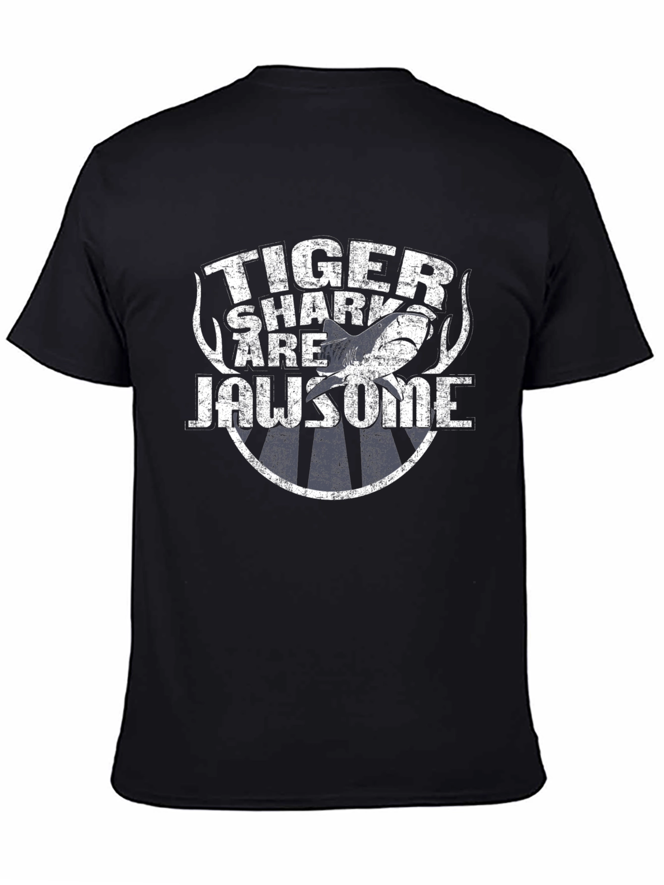 Tiger Shark Jawsome Graphic T-Shirt - Black
