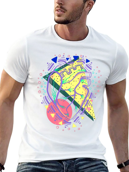 Abstract Anatomical Heart Graphic Tee - Black