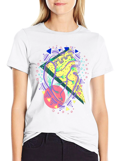 Abstract Anatomical Heart Graphic Tee - Black