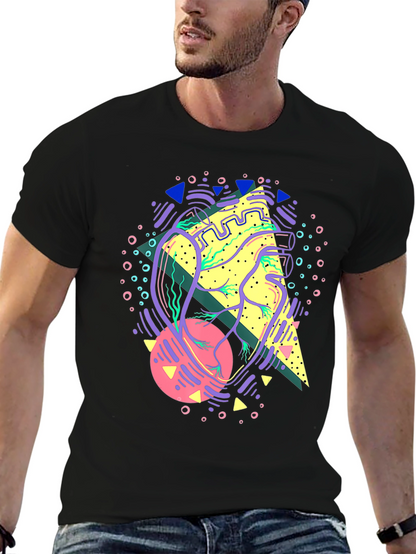 Abstract Anatomical Heart Graphic Tee - Black