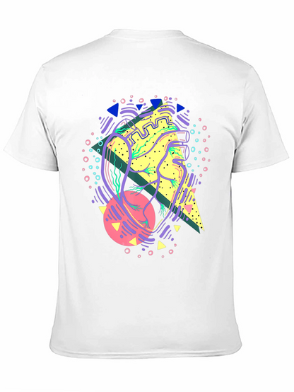 Abstract Anatomical Heart Graphic Tee - Black