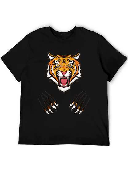 Tiger Graphic Tee - Black Cotton Comfort