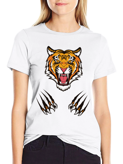 Tiger Graphic Tee - Black Cotton Comfort