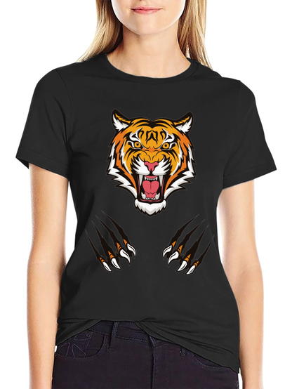 Tiger Graphic Tee - Black Cotton Comfort