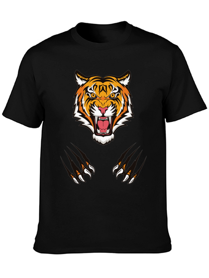 Tiger Graphic Tee - Black Cotton Comfort