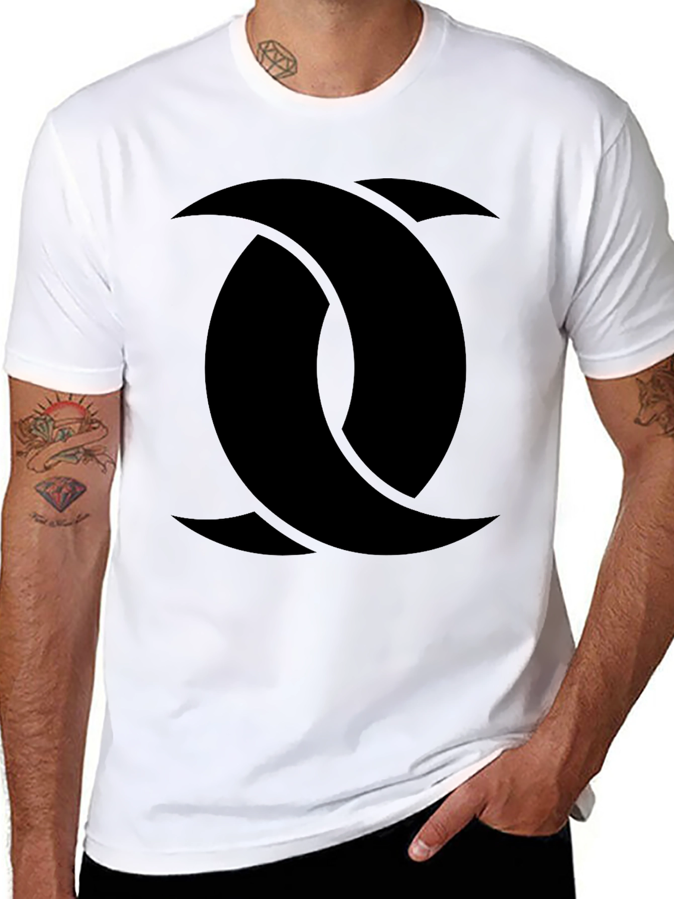 Abstract Graphic Print Black T-Shirt