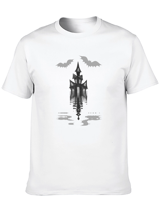 Spooky Haunted House Bats Halloween T-Shirt