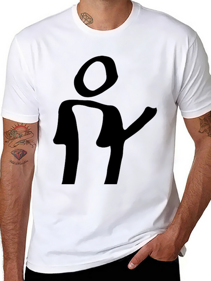 Abstract Silhouette Graphic Black T-Shirt