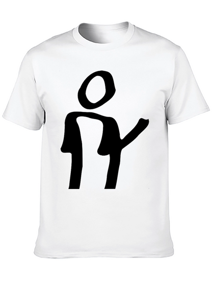 Abstract Silhouette Graphic Black T-Shirt