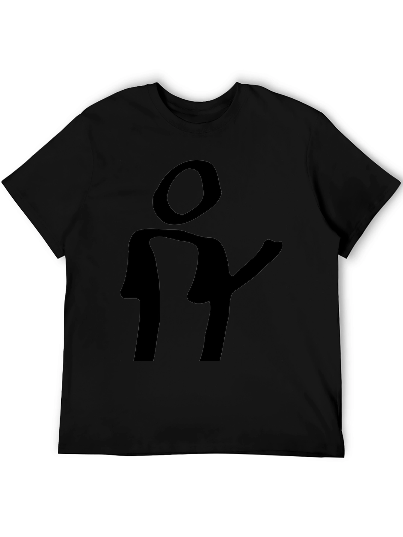 Abstract Silhouette Graphic Black T-Shirt