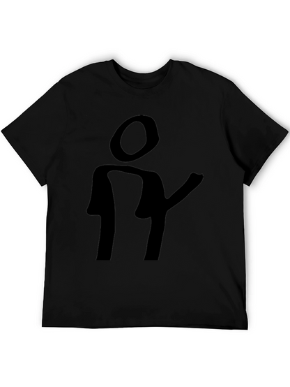 Abstract Silhouette Graphic Black T-Shirt
