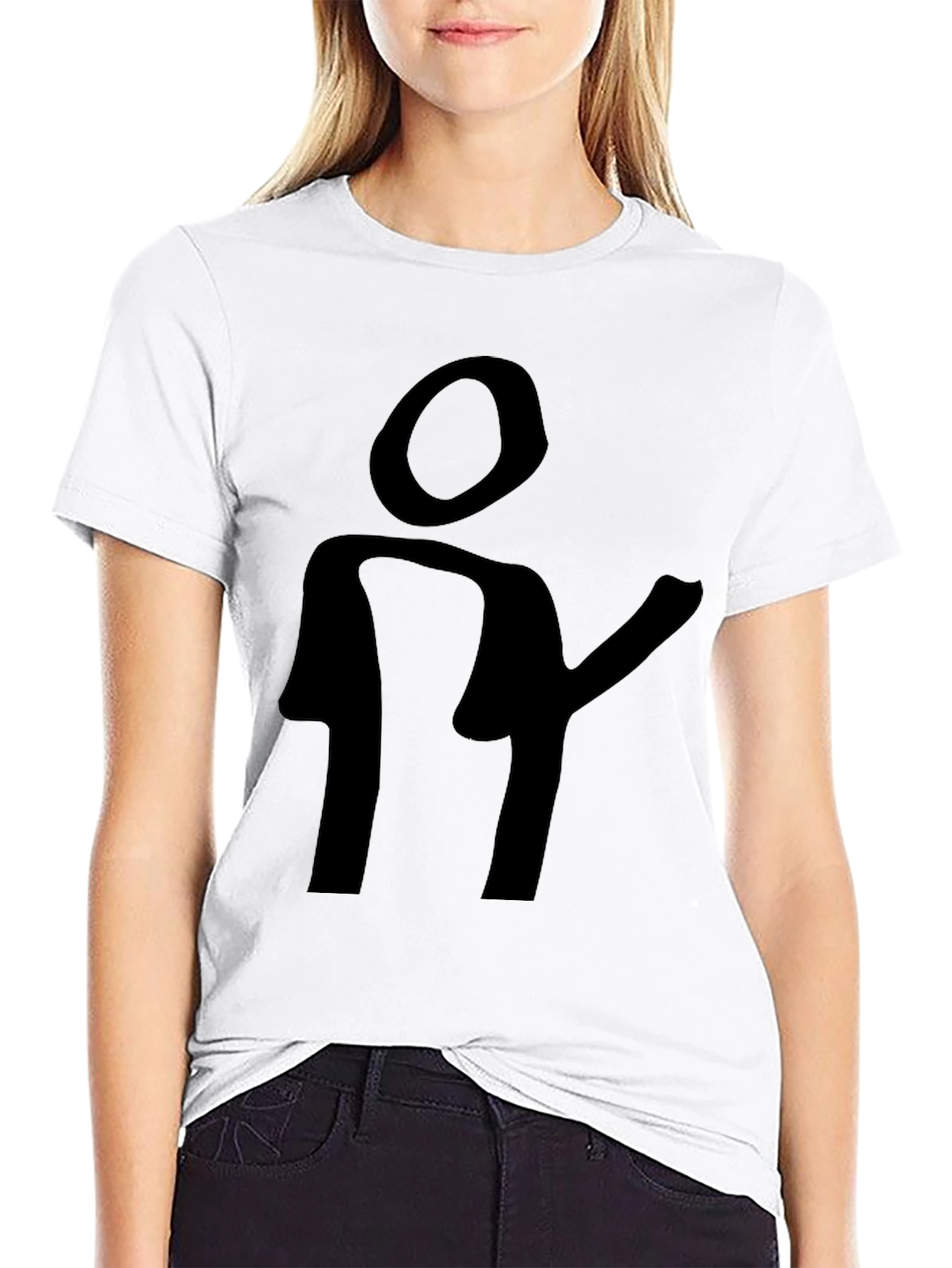 Abstract Silhouette Graphic Black T-Shirt