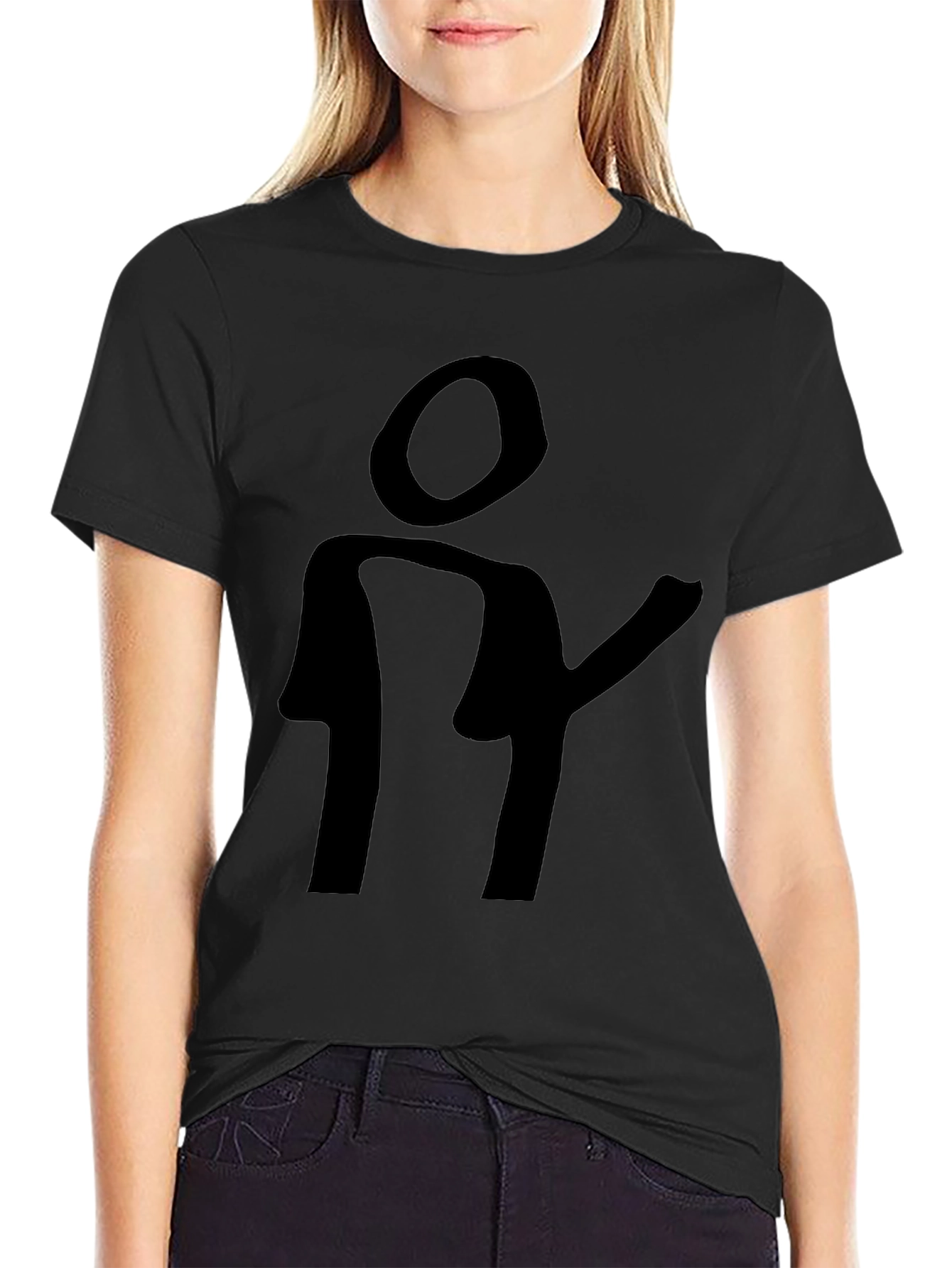 Abstract Silhouette Graphic Black T-Shirt