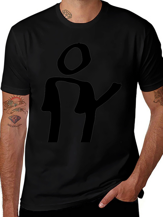 Abstract Silhouette Graphic Black T-Shirt