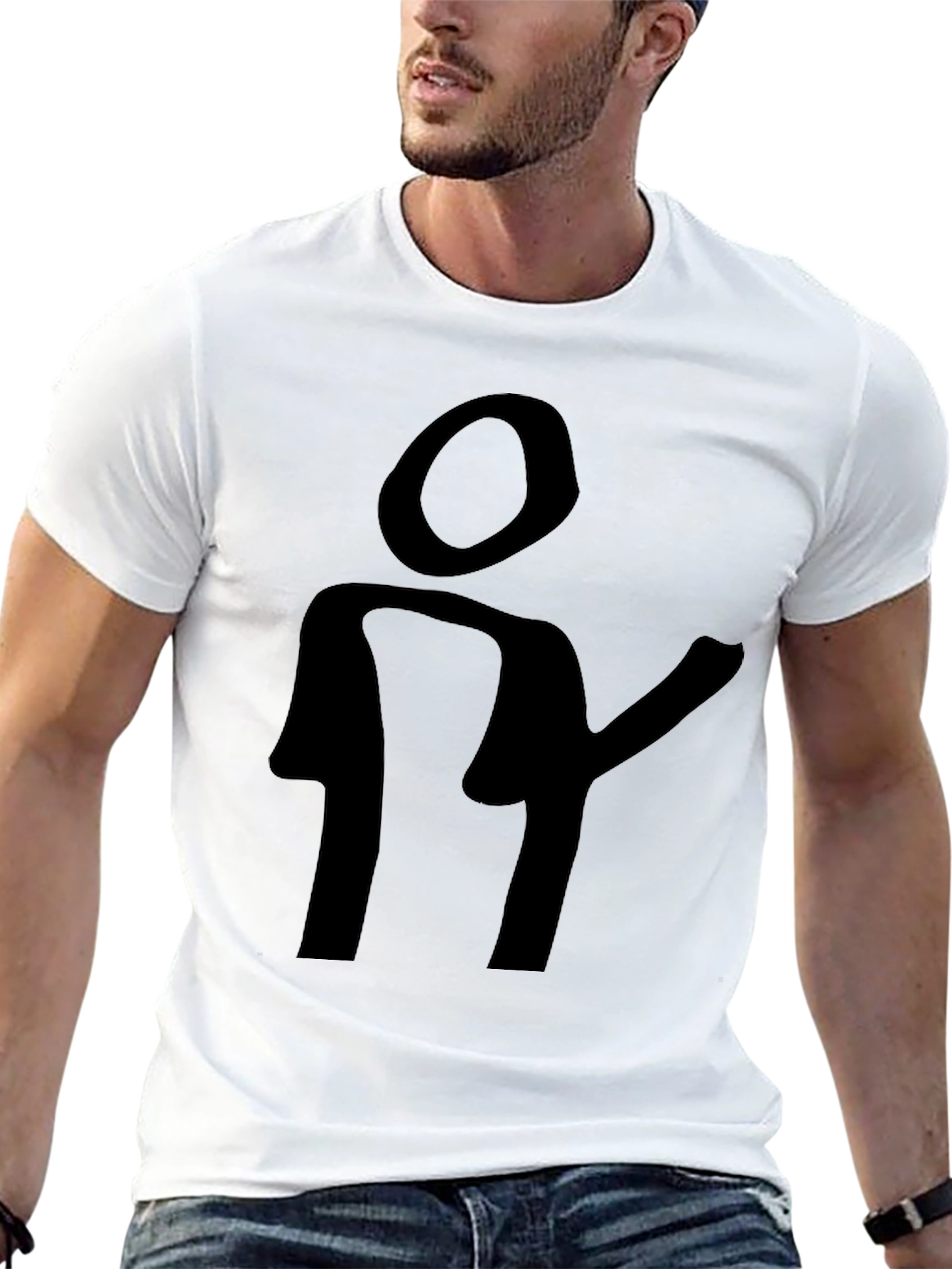 Abstract Silhouette Graphic Black T-Shirt