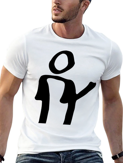 Abstract Silhouette Graphic Black T-Shirt