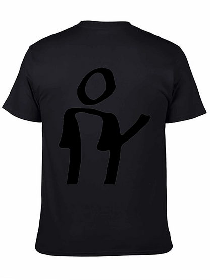 Abstract Silhouette Graphic Black T-Shirt