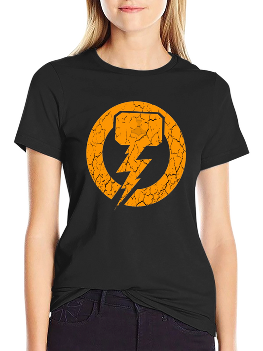 Vintage Hammer Lightning Bolt Graphic Tee - Black