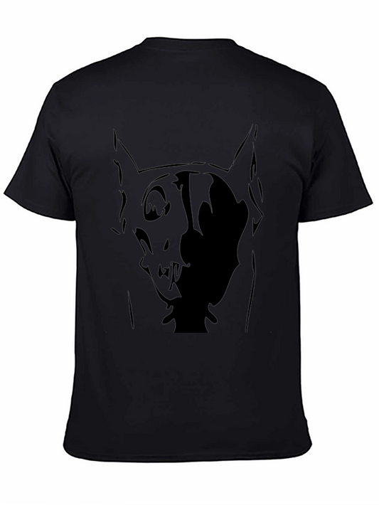 Abstract Dog Graphic Black T-Shirt