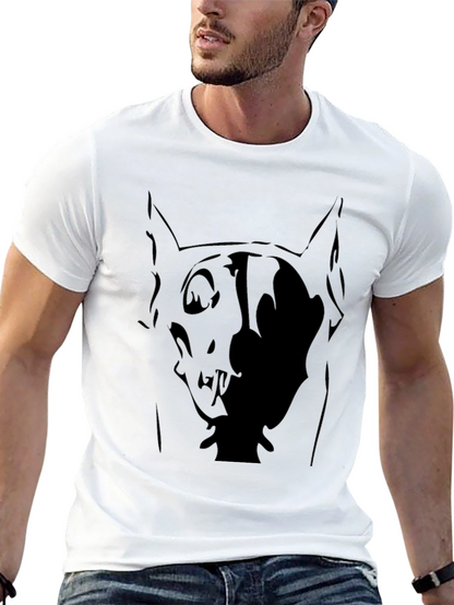 Abstract Dog Graphic Black T-Shirt